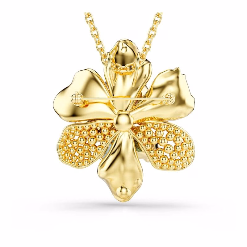 Idyllia HäNge Och Brosch, Blandade Storlekar, Pavé, Blomma, FlerfäRgad, Blandade Metallfinisher