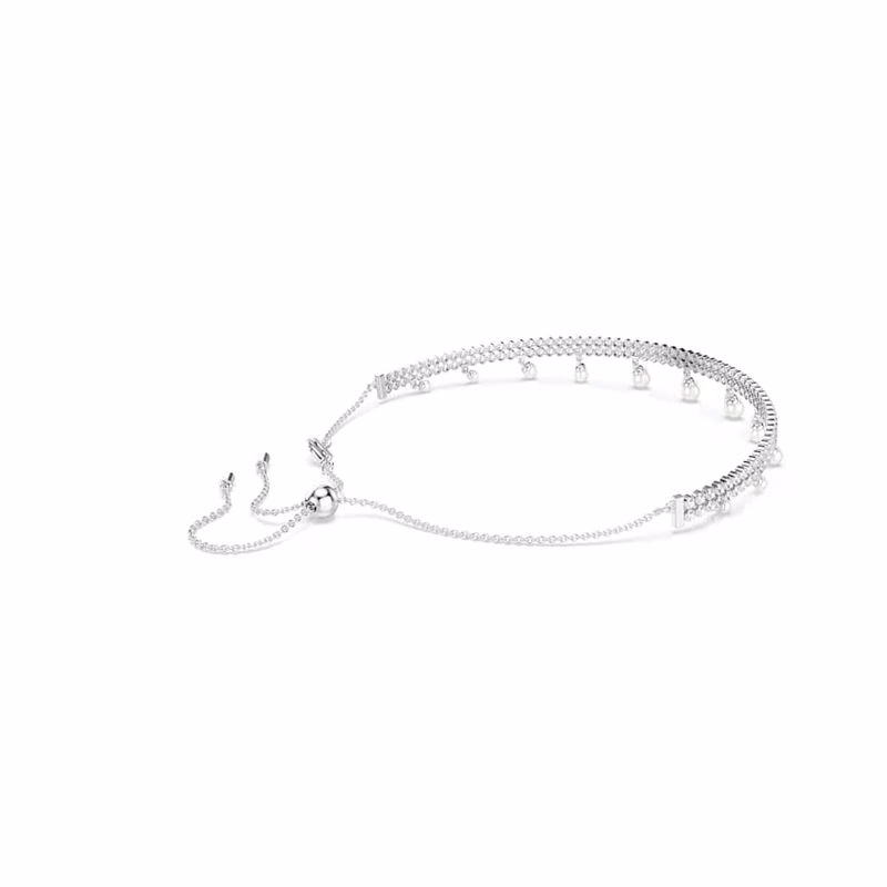 Ariana Grande X Swarovski Choker, KristallpäRla, Rund Slipning, Vit, RodiumpläTerad
