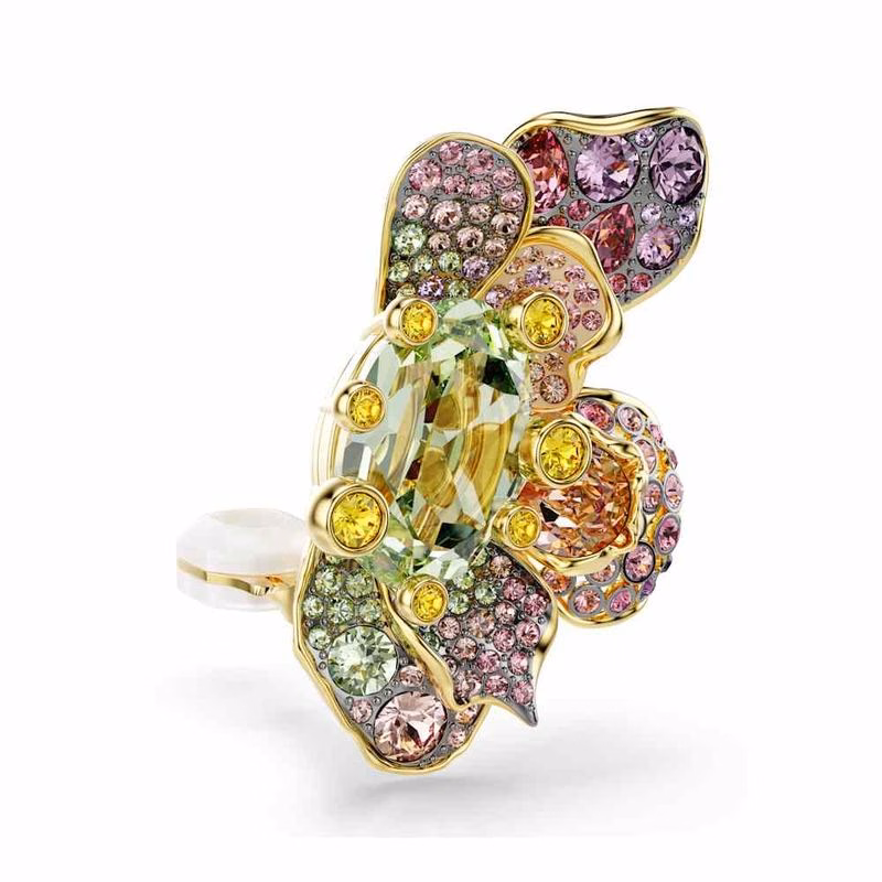 Idyllia Clip-On öRhäNgen, Blandade Storlekar, Pave, Blomma, FlerfäRgad, Blandade Metallfinisher