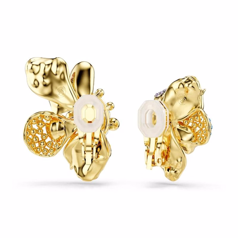 Idyllia Clip-On öRhäNgen, Blandade Storlekar, Pave, Blomma, FlerfäRgad, Blandade Metallfinisher