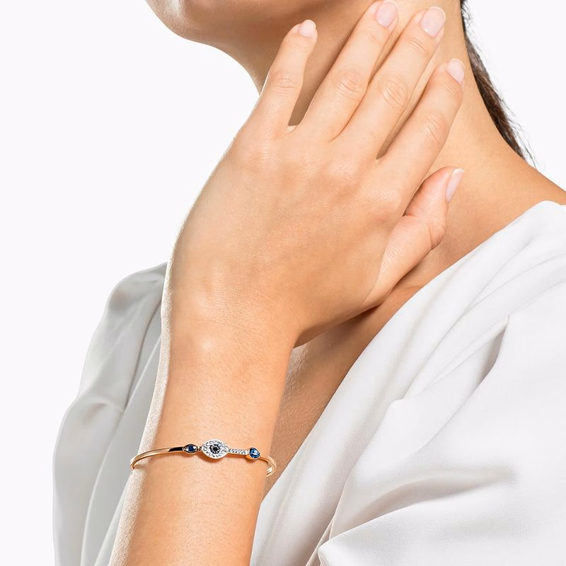 Duo Evil Eye Armband, Blå, Blandad PläTering