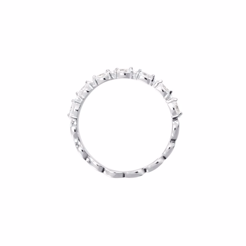 Vittore Marquise Ring, Vit, RodiumpläTerad