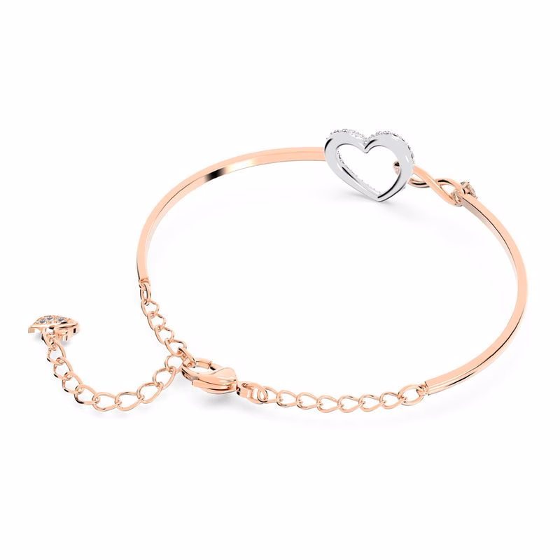 Swarovski Infinity Heart Armband, Vit, Blandad Metallfinish