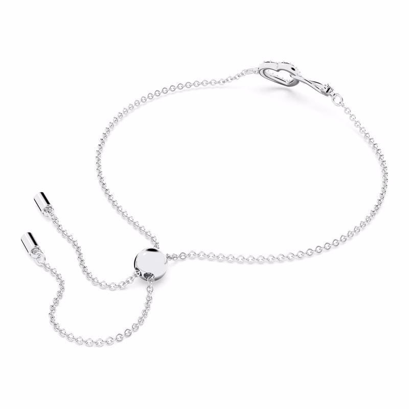 Swarovski Infinity Heart Armband, Vitt, RodiumpläTerat