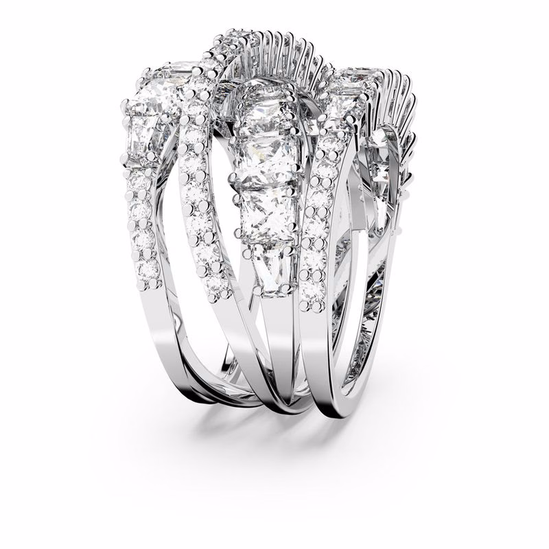 Twist Wrap-Ring, Vit, RodiumpläTerad