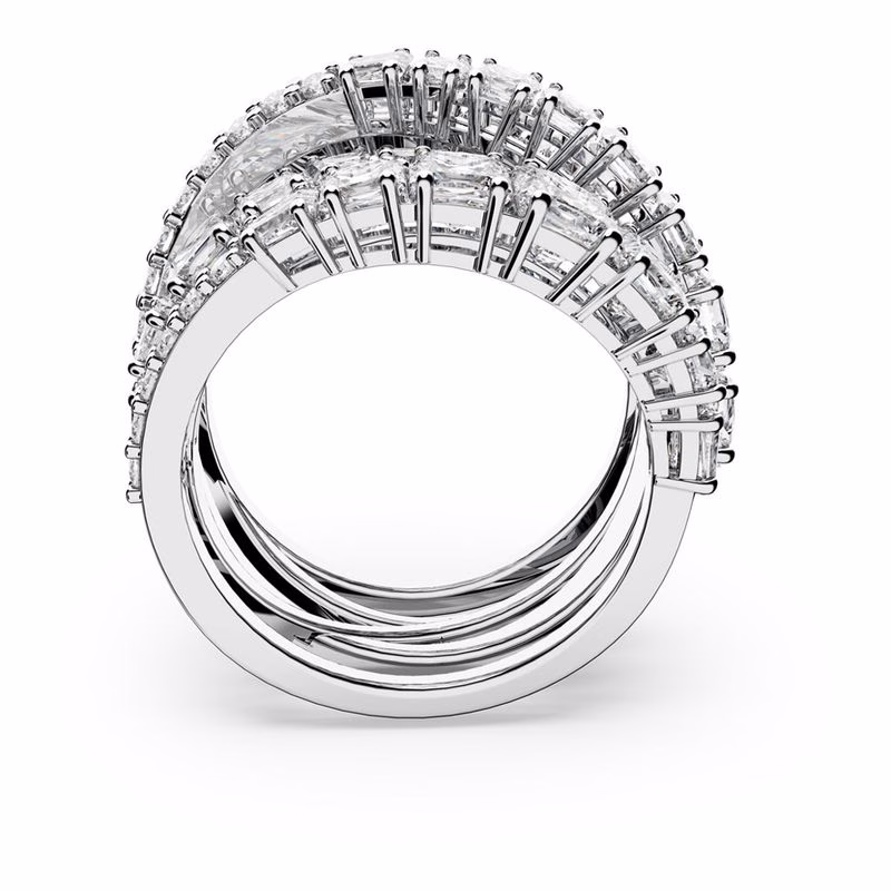 Twist Wrap-Ring, Vit, RodiumpläTerad