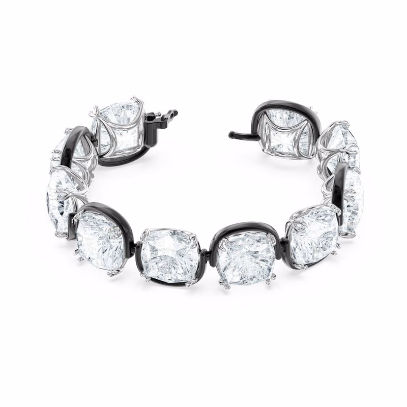 Harmonia-Armband, Kuddslipade Kristaller, Vit, Kombination Av Metallfinish