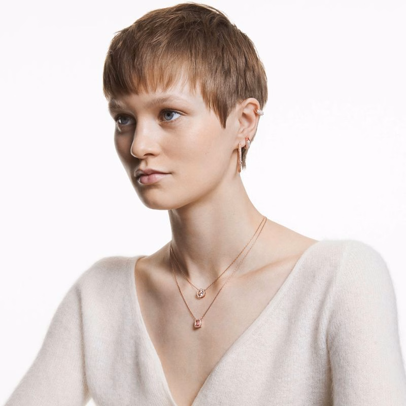 Millenia Halsband, åTtkantig Slipad Swarovski Zirkonia, Rosa