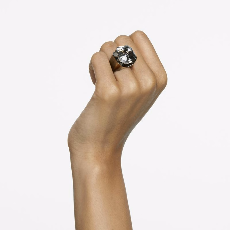 Numina Ring, åTtkantig Slipning, Svart, RuteniumpläTerad
