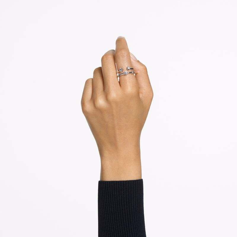 Constella Ring, Set (2), Rund Slipning, Vit, RodiumpläTerad