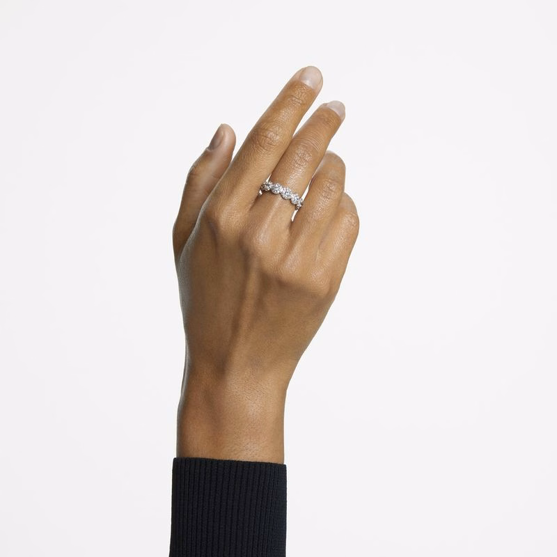 Una Angelic Ring, Rund Slipning, Vit, RodiumpläTering