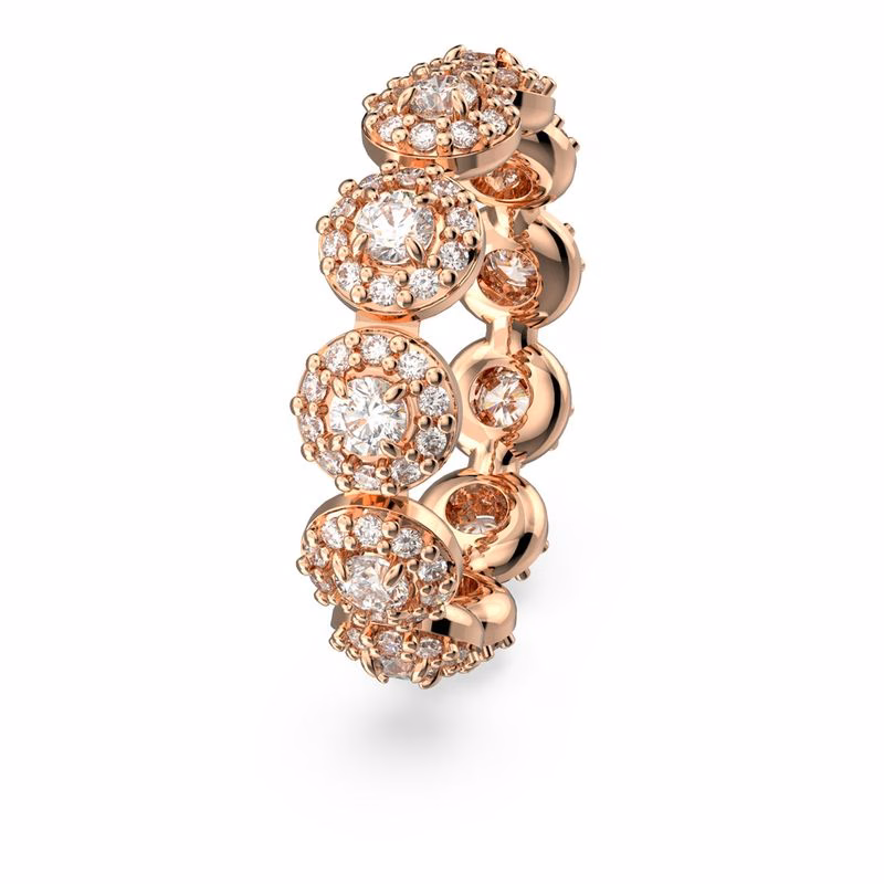 Una Angelic Ring, Rund Slipning, Vit, RoséGuldtonad BeläGgning