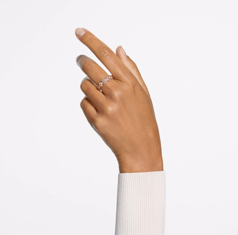 Una Angelic Ring, Rund Slipning, Vit, RoséGuldtonad BeläGgning