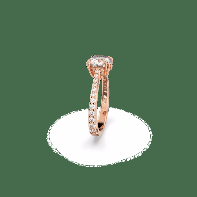 Constella Cocktailring, Prinsessslipad, Pavé, Vit, RoséGuldpläTerad
