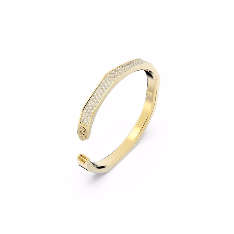 Dextera-Armband, åTtkantig Form, Vit, GuldpläTerad