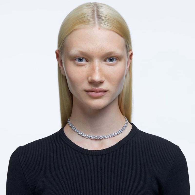 Matrix Halsband, PäRonslipat, Vitt, RodiumpläTerat
