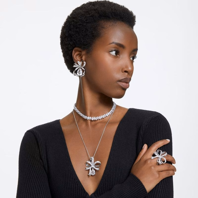 Matrix Halsband, PäRonslipat, Vitt, RodiumpläTerat