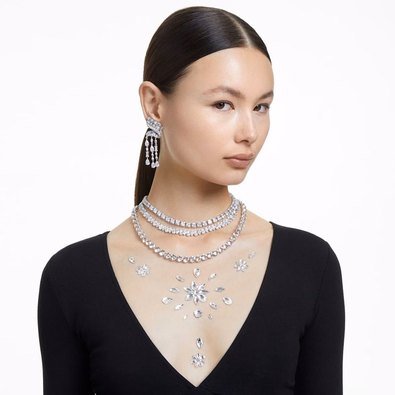 Matrix Halsband, PäRonslipat, Vitt, RodiumpläTerat