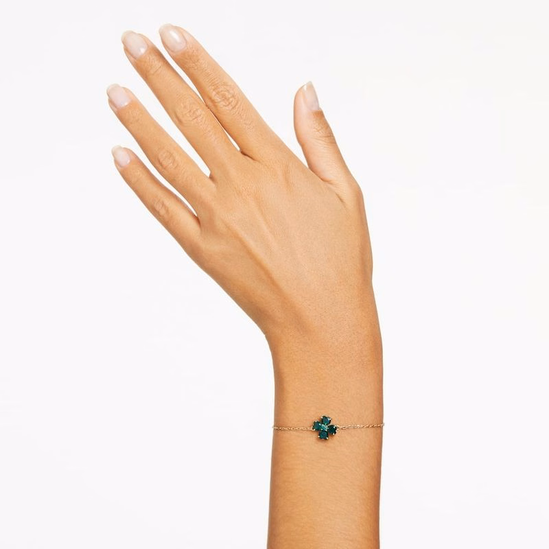 Idyllia Armband, Blandade Storlekar, KlöVer, GröN, GuldpläTerad