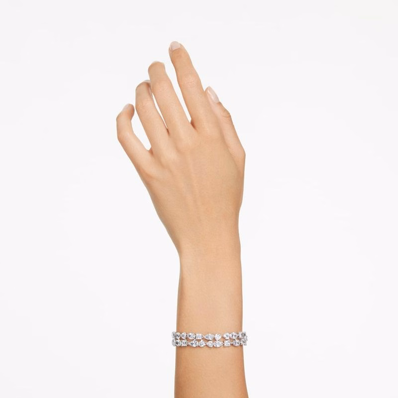 Mesmera-Armband, Blandade Storlekar, Vit, RodiumpläTerad