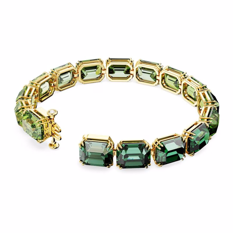 Millenia-Armband, åTtkantig Slipning, FäRgtoning, GröN, GuldpläTering