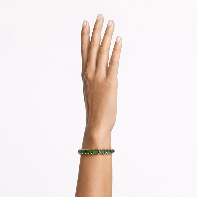 Millenia-Armband, åTtkantig Slipning, FäRgtoning, GröN, GuldpläTering