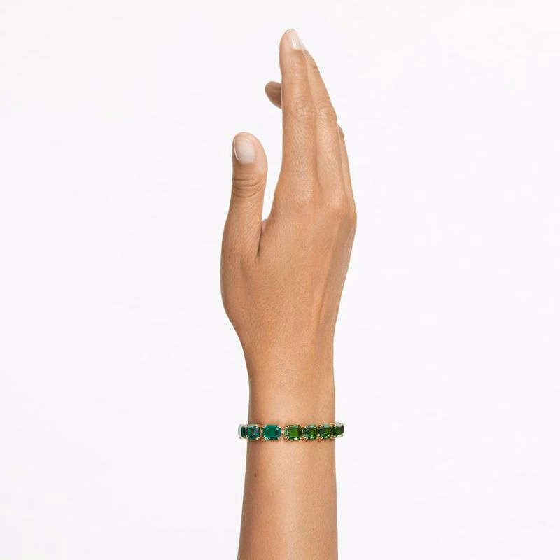 Millenia-Armband, åTtkantig Slipning, FäRgtoning, GröN, GuldpläTering