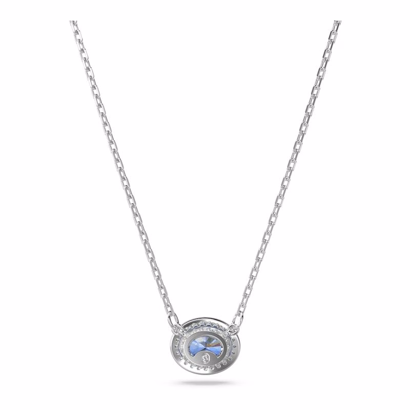 Constella Halsband, Oval Slipning, Blå, RodiumpläTerad