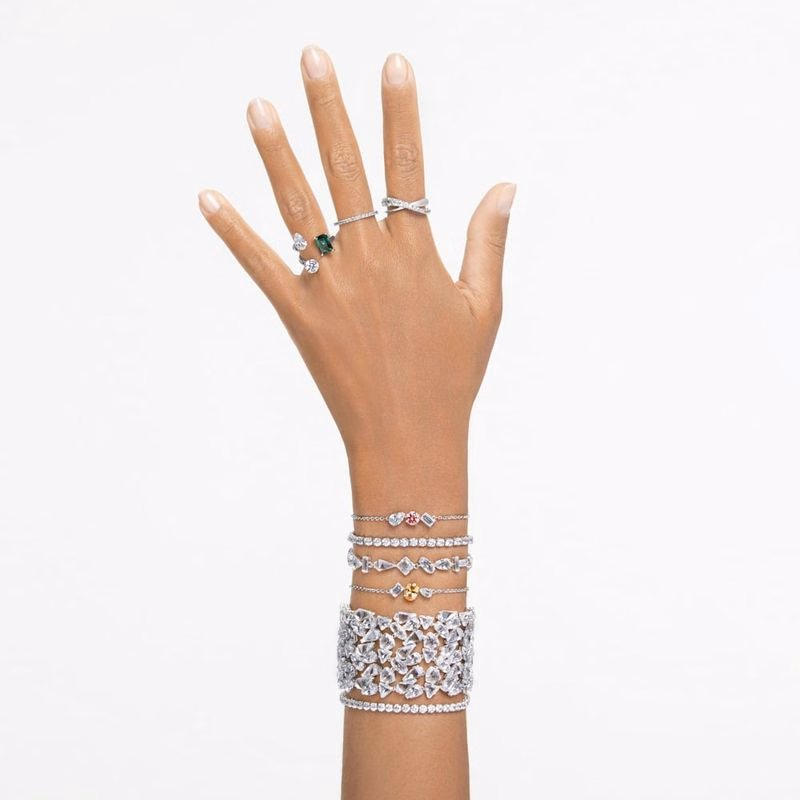 Mesmera-Armband, Blandade Storlekar, Vit, RodiumpläTering