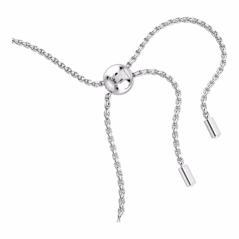 Matrix Tennisarmband, Blandade Runda Slipningar, Vitt, RodiumpläTerat