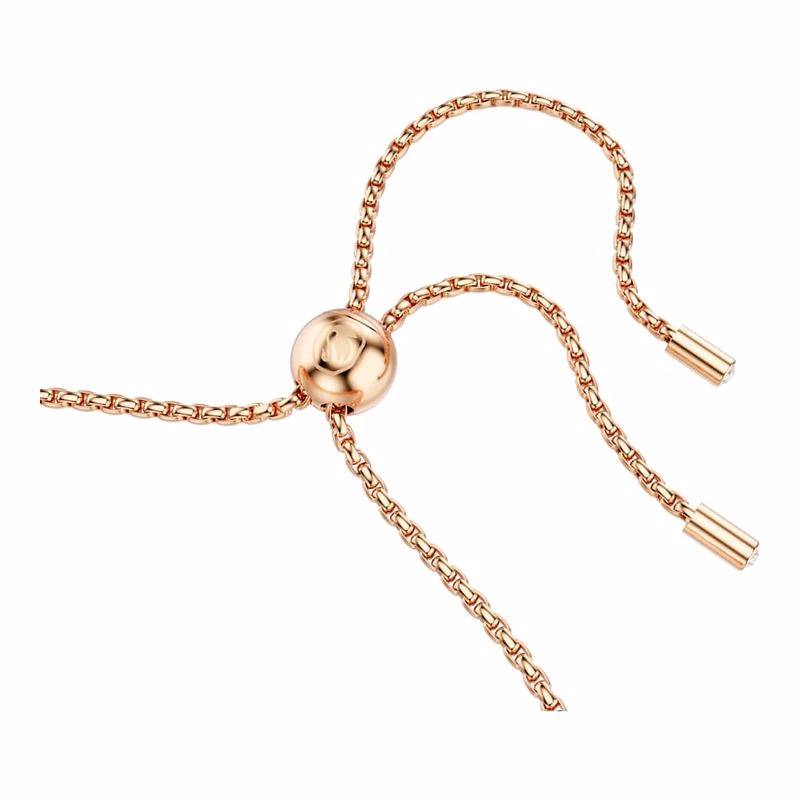 Matrix Tennisarmband, Runt Slipat, Vitt, RoséGuldpläTerat