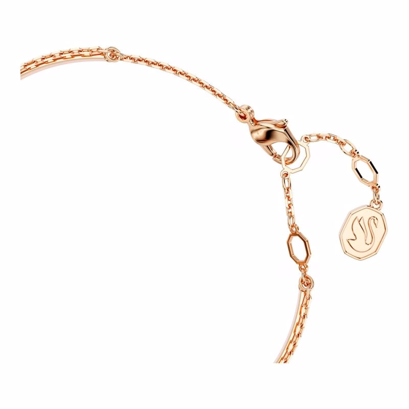 Swarovski Iconic Swan Armband, Svart, RoséGuldpläTerad