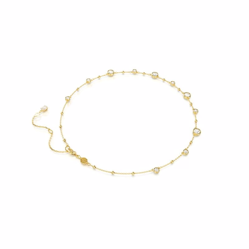 Imber Halsband, Rund Slipning, Distribuerad Design, Vit, GuldpläTering