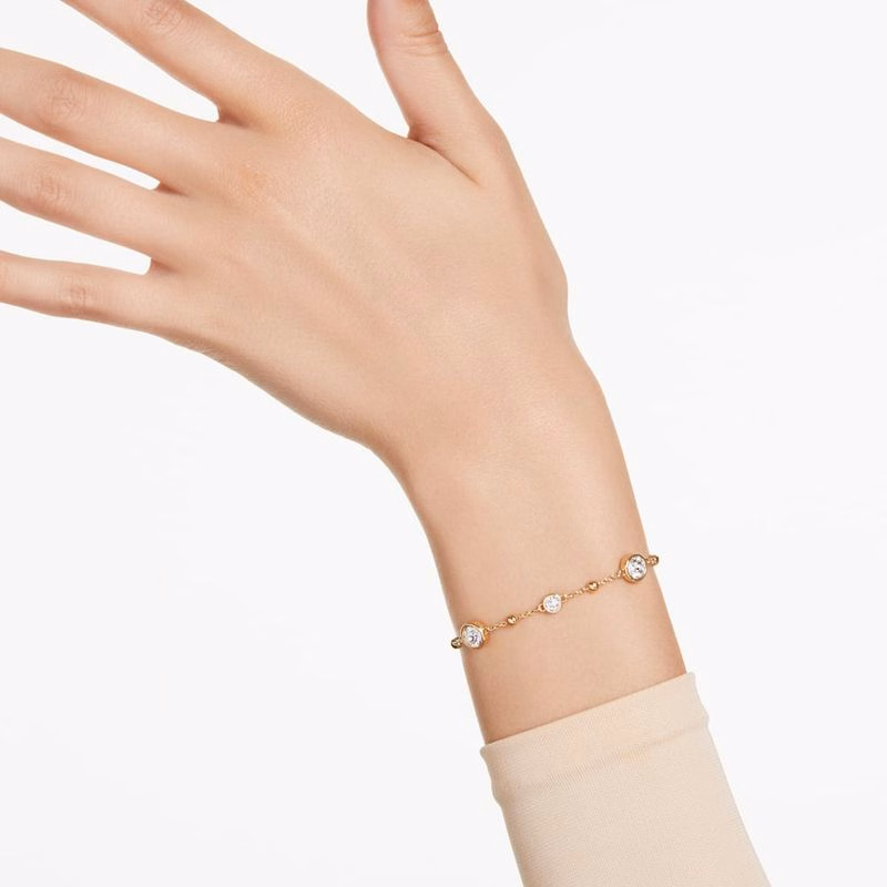 Imber-Armband, Rund Slipning, Vit, GuldfäRgad BeläGgning