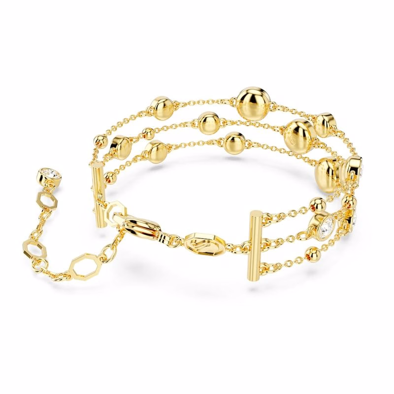 Imber Brett Armband, Rund Slipning, GuldfäRgad BeläGgning