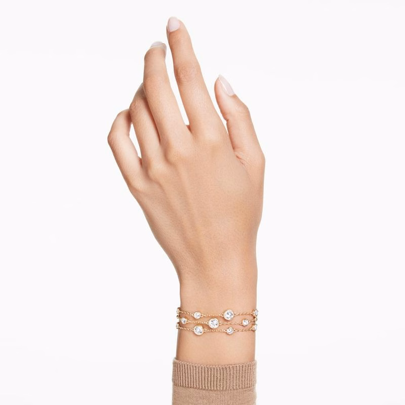 Imber Brett Armband, Rund Slipning, GuldfäRgad BeläGgning
