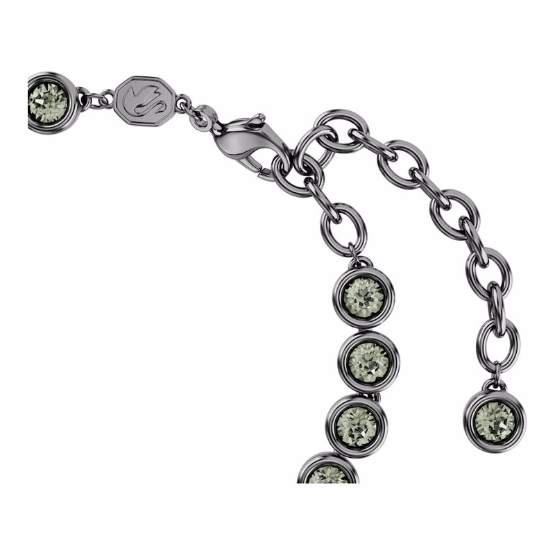 Imber Tennisarmband, Runt Slipat, Svart, RuteniumbeläGgning