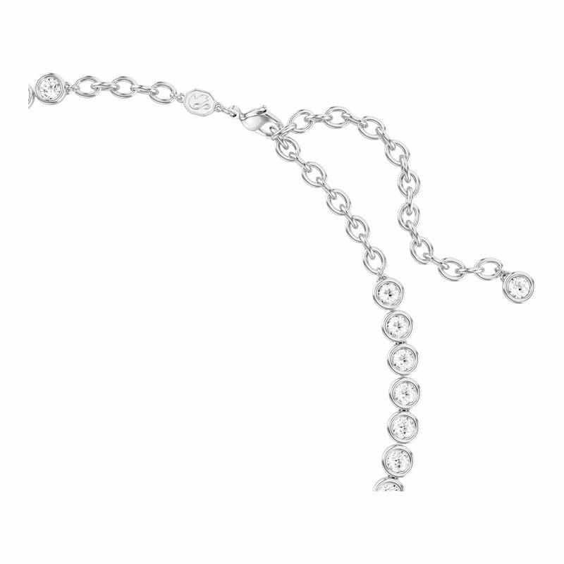 Imber Tennishalsband, Runt Slipat, Vitt, RodiumpläTerat