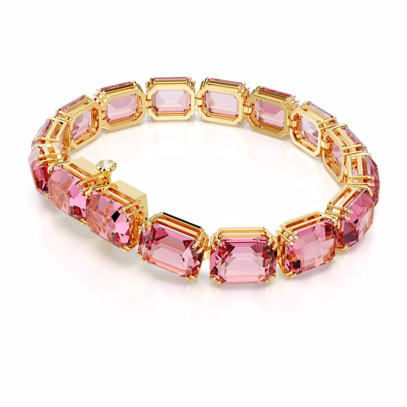 Millenia-Armband, åTtkantig Slipning, Rosa, GuldfäRgad BeläGgning