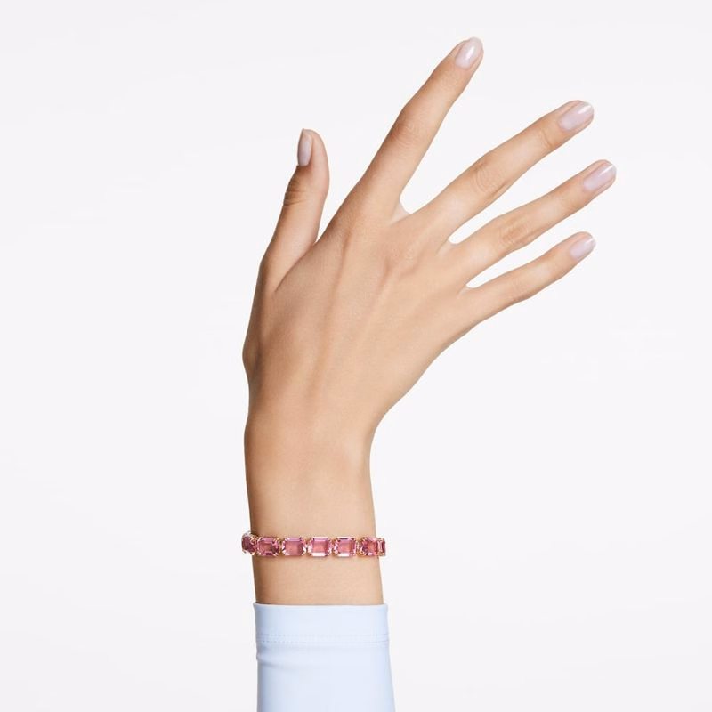 Millenia-Armband, åTtkantig Slipning, Rosa, GuldfäRgad BeläGgning