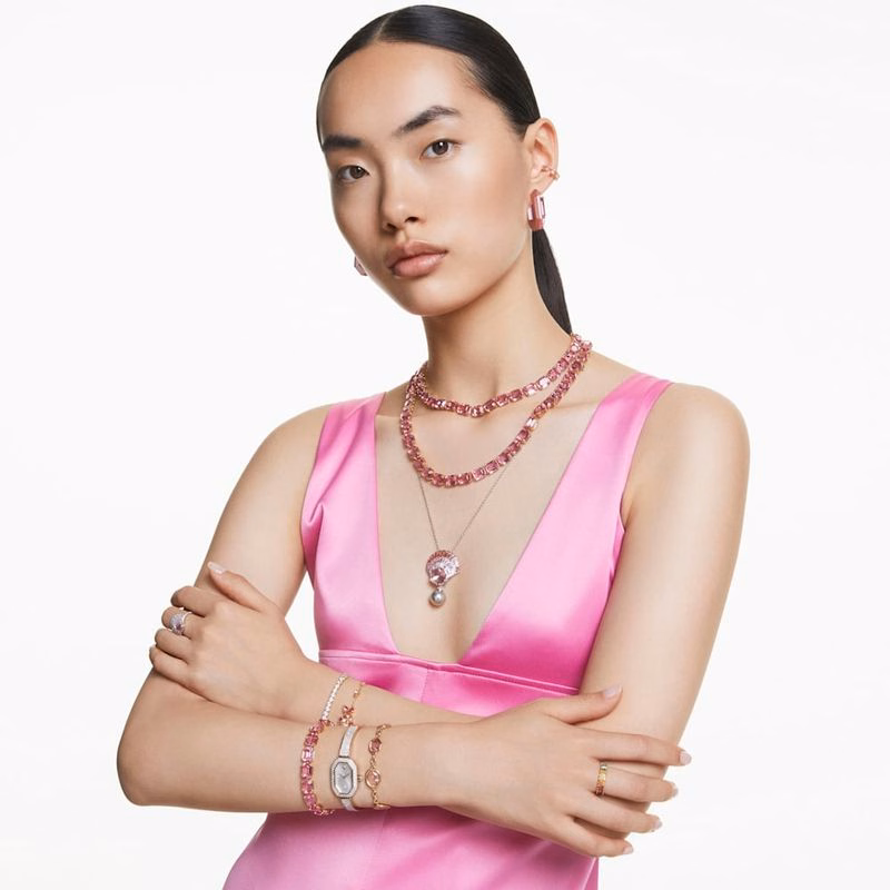 Millenia-Armband, åTtkantig Slipning, Rosa, GuldfäRgad BeläGgning