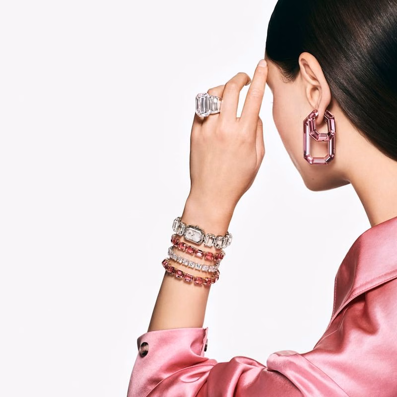 Millenia-Armband, åTtkantig Slipning, Rosa, GuldfäRgad BeläGgning