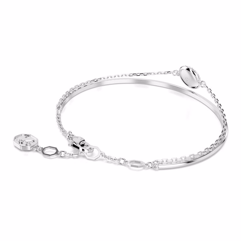 Meteora-Armband, Vitt, RodiumpläTering