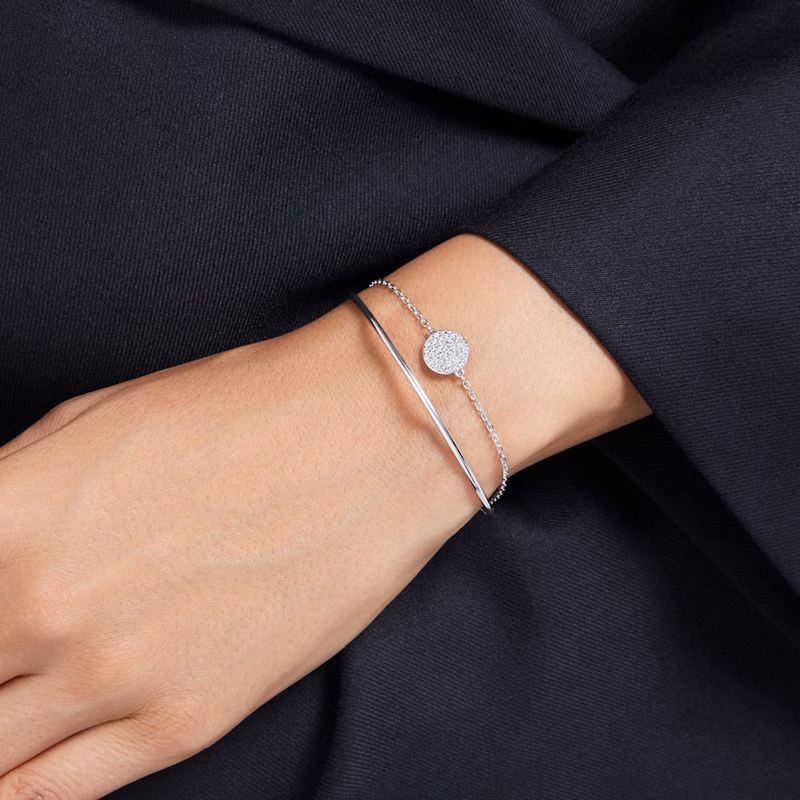 Meteora-Armband, Vitt, RodiumpläTering