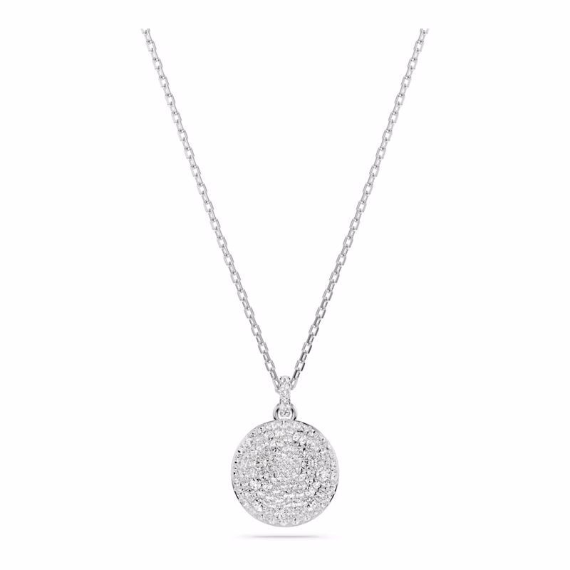 Meteora Layered Pendant, Vit, RodiumpläTering