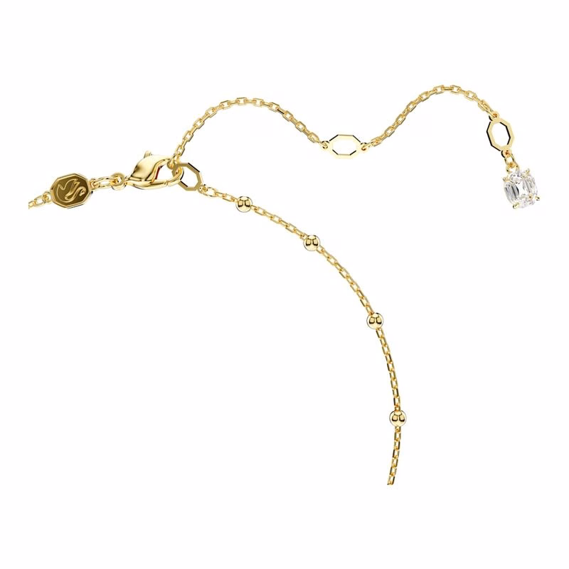 Imber Y-Halsband, Rund Slipning, Distribuerad Design, Vit, GuldpläTerad