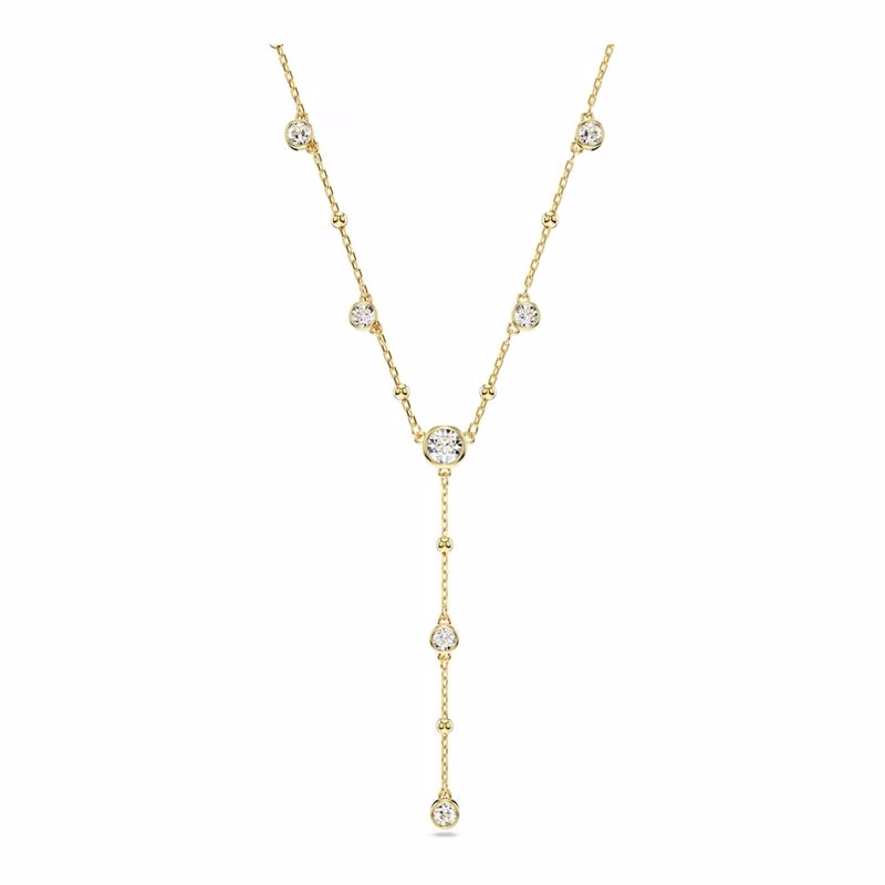 Imber Y-Halsband, Rund Slipning, Distribuerad Design, Vit, GuldpläTerad