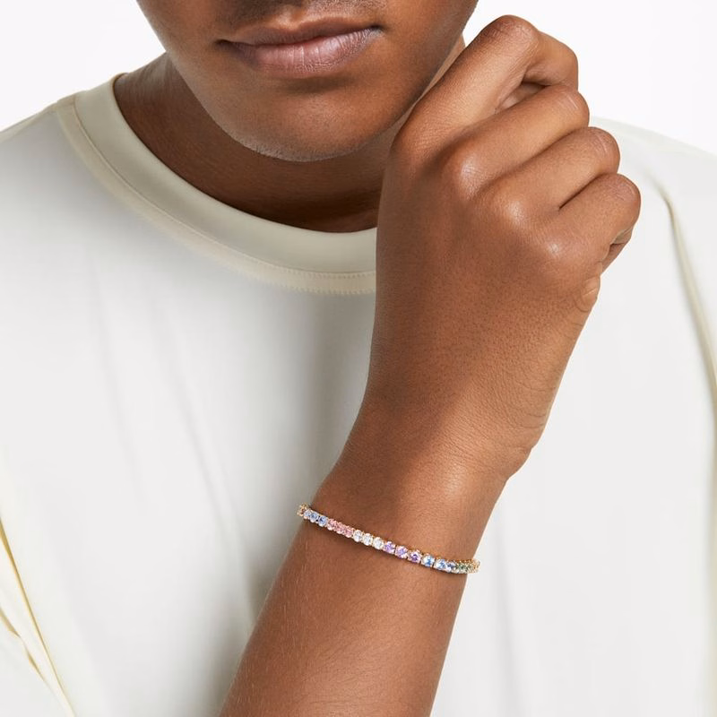 Matrixarmband, Rund Slipning, FlerfäRgad, GuldfäRgad BeläGgning