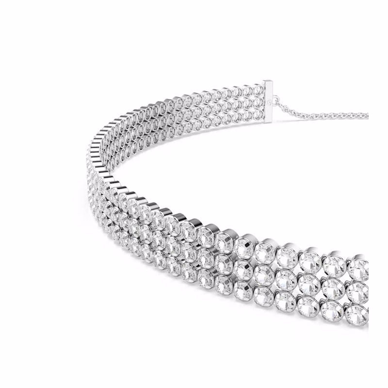 Matrix Tennis Choker, Rund Slipning, Vit, RodiumpläTerad
