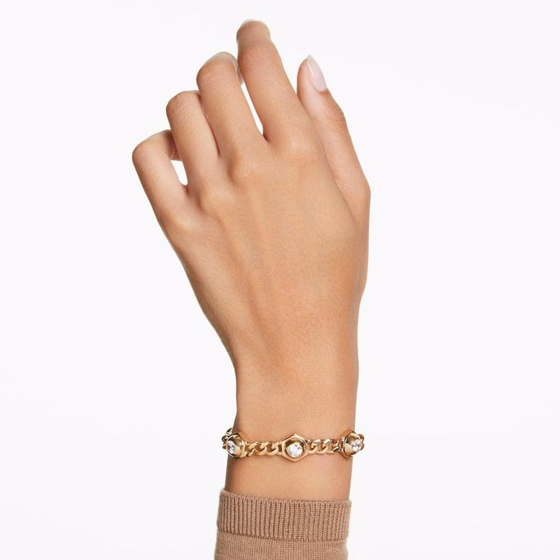Numina-Armband, Rund Slipning, Vit, GuldfäRgad BeläGgning